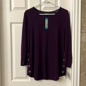 BNWT Fortune + Ivy Ruched Sleeve Knit Top size L